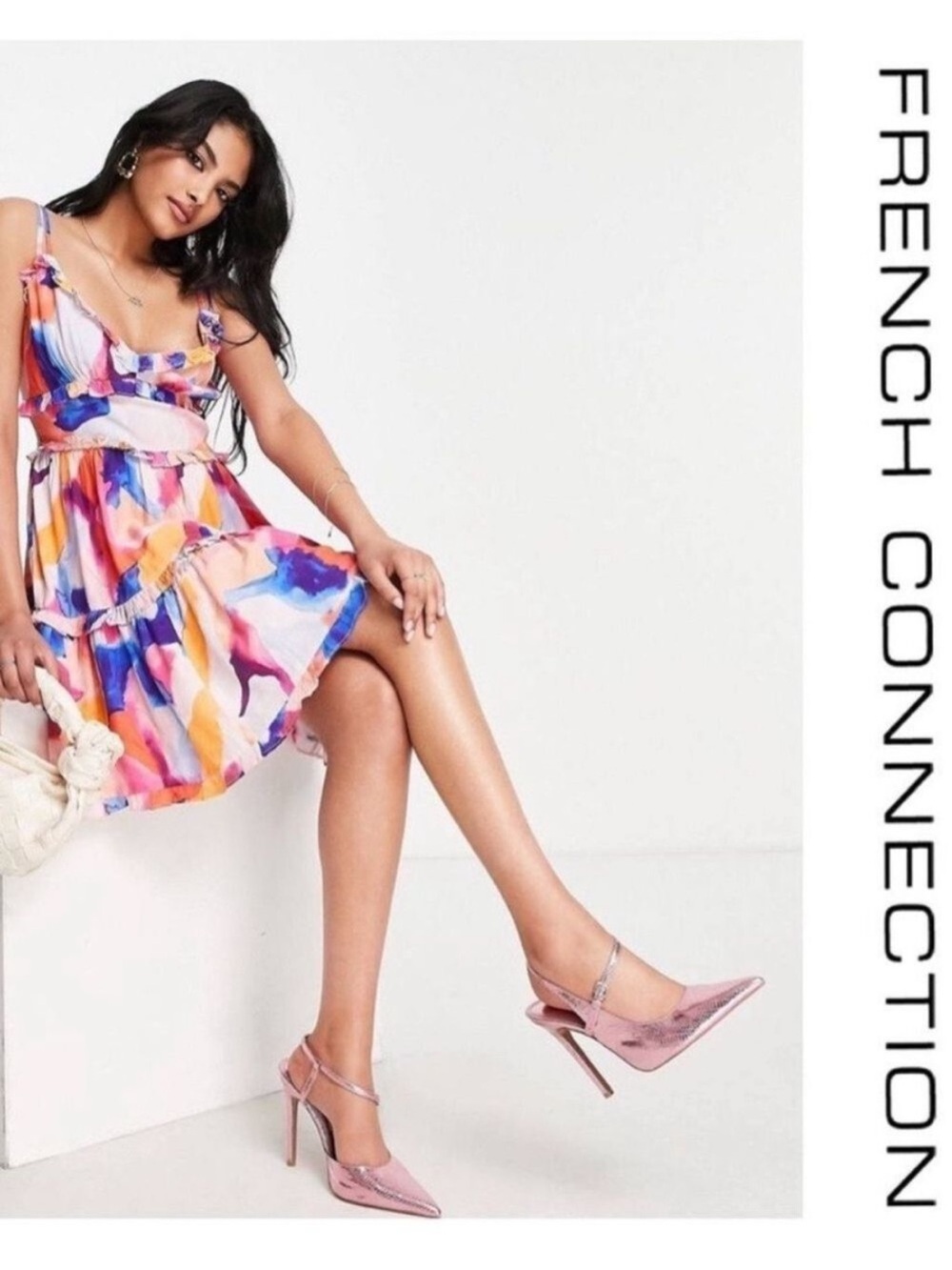 French Connection Isadora Multi-Color Ruffle Tiered Sundress